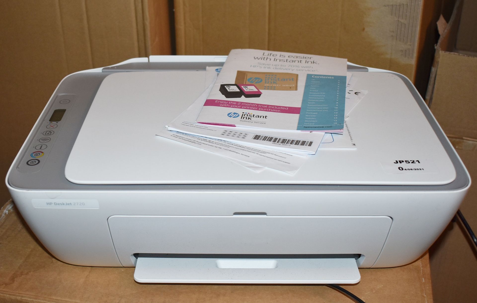 1 x HP Deskjet 2720 All-in-One Wireless Printer With Full Box of Printer Paper - Ref JP521 WH2 -