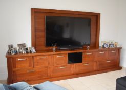 1 x Bespoke TV Entertainment Unit With Solid Walnut Doors With Brushed Chrome Handles - NO VAT!