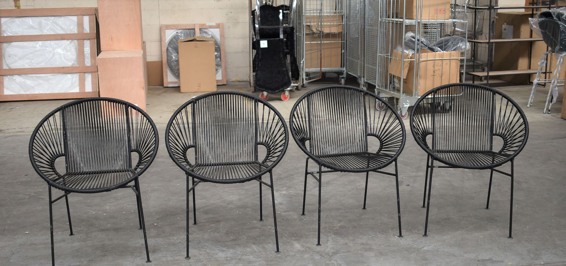 4 x Innit Designer Chairs - Acapulco Style Chairs in Black Suitable For Indoor or Outdoor Use - - Image 3 of 11