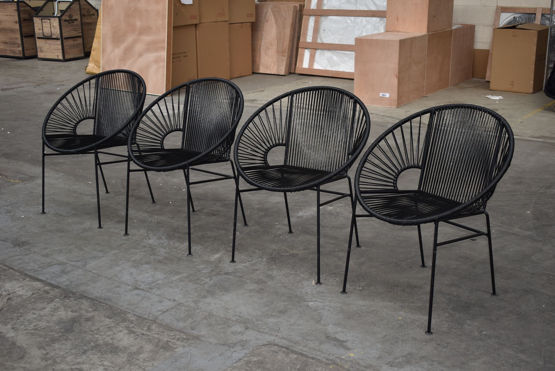 4 x Innit Designer Chairs - Acapulco Style Chairs in Black Suitable For Indoor or Outdoor Use - - Image 2 of 11