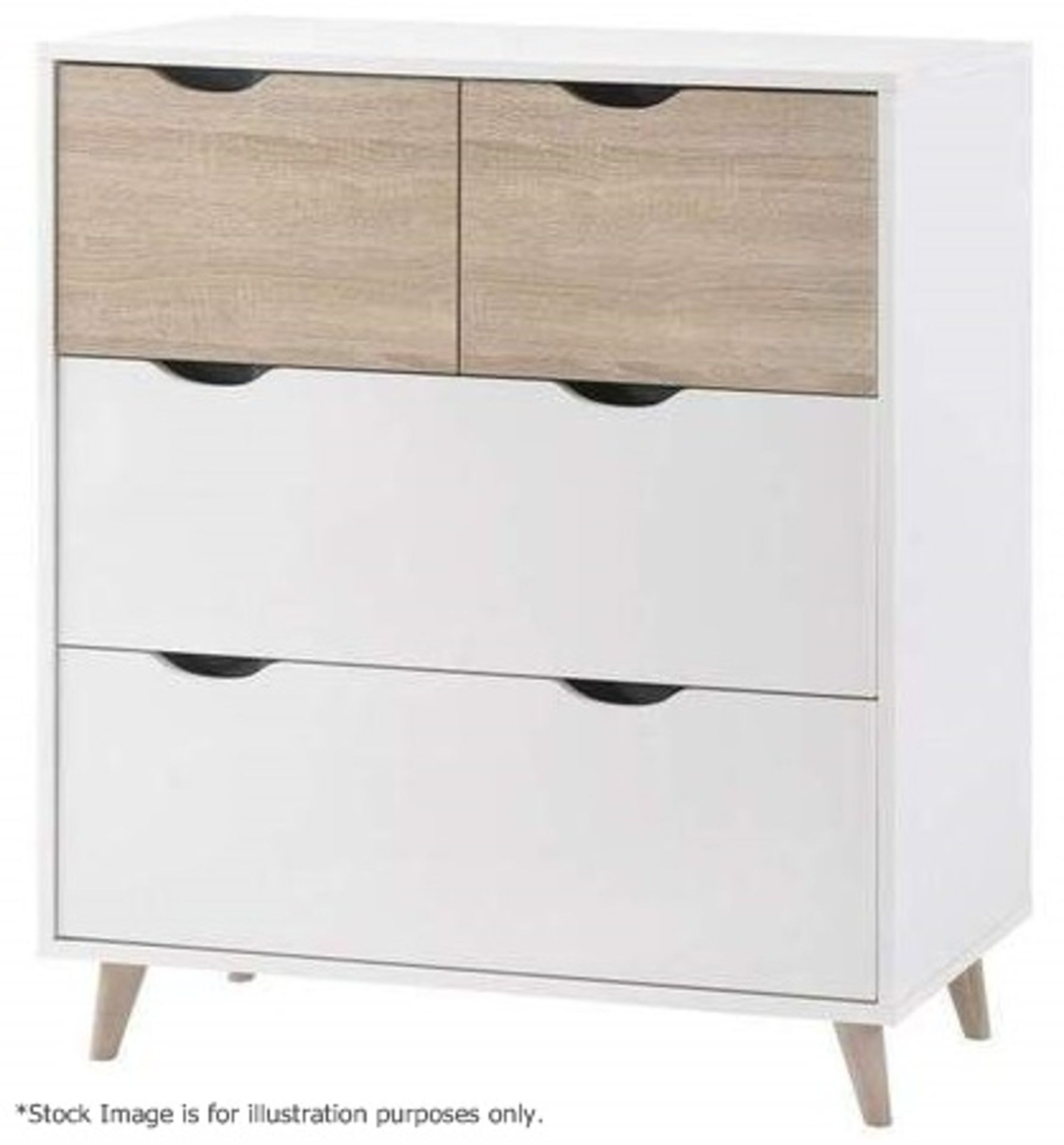 1 x 'Stockholm' Scandinavian Style Chest Of Drawers - Dimensions: 82 x 90 x 39cm - Brand New Boxed - Image 4 of 5