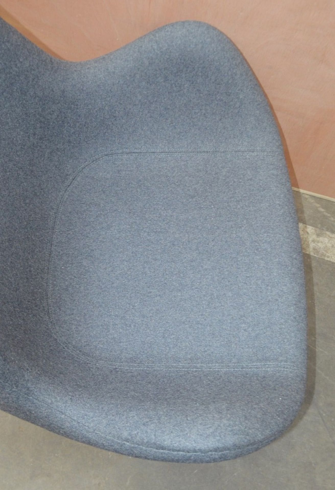 1 x Arne Jacobsen-Inspired Egg Lounge Chair - Upholstered In Grey Cashmere With Steel Base - Image 5 of 13