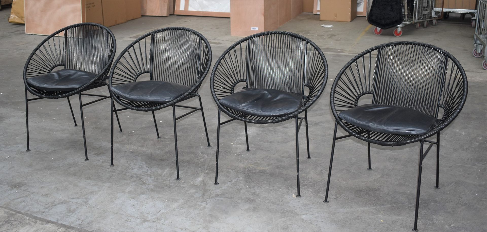 4 x Innit Designer Chairs - Acapulco Style Chairs in Black Suitable For Indoor or Outdoor Use -