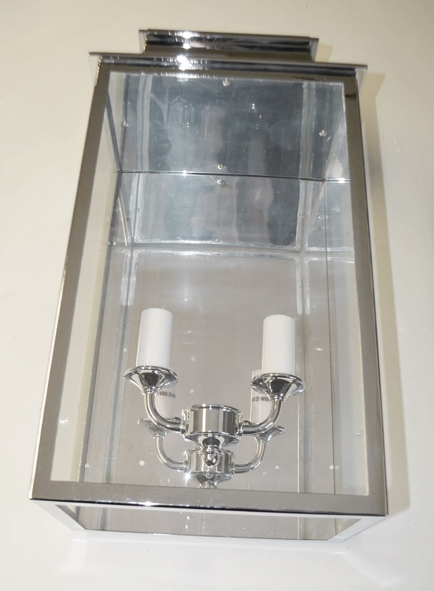 1 x CHELSOM Wall Mounted Lantern Light Fitting In A Chrome Finish - Unused Boxed Stock - Dimensions: - Image 3 of 6