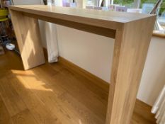 1 x SPEKVA Designer Solid Light Oak Breakfast Bar With A Smooth Grey Oiled Finish