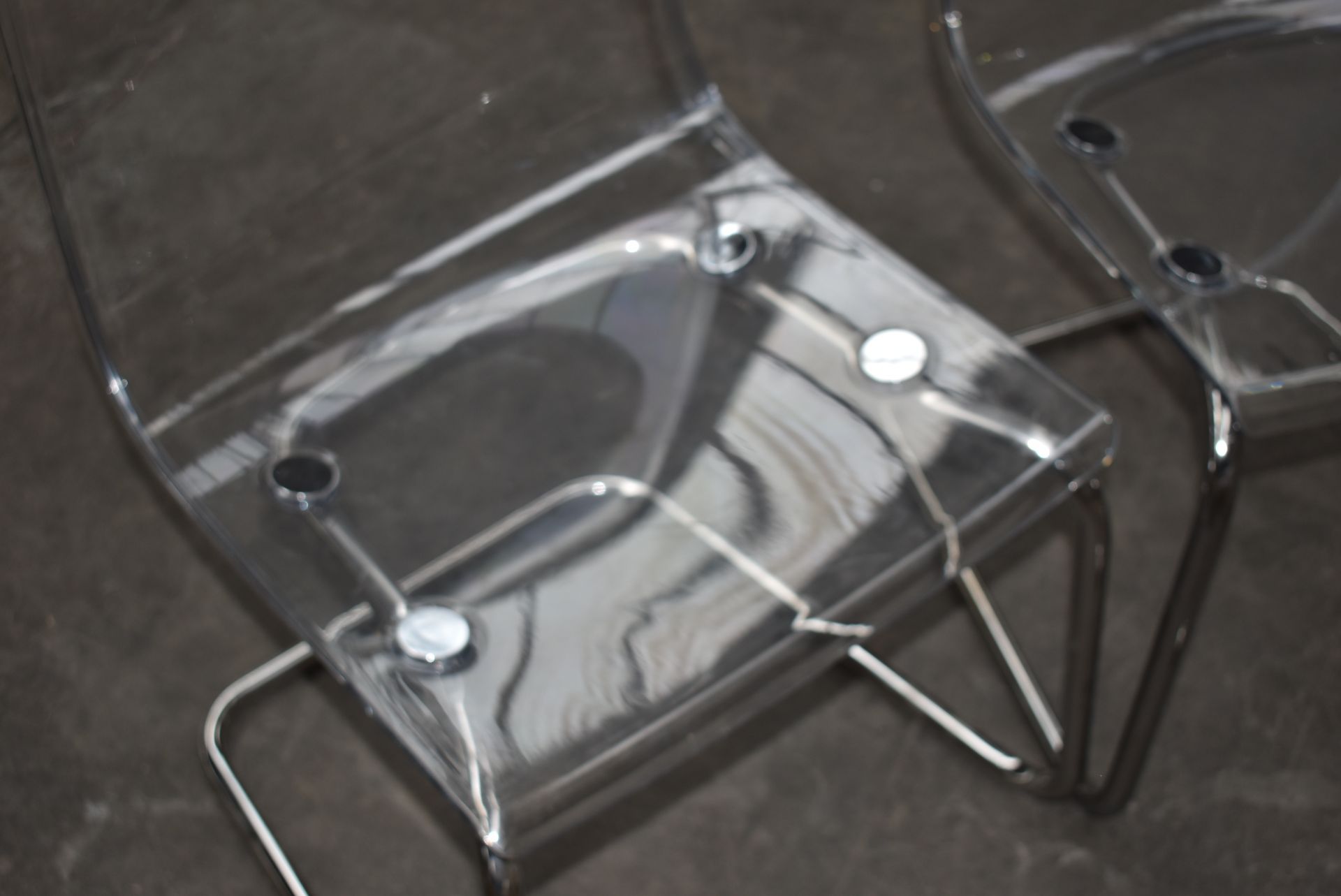 6 x Ikea Tobias Transparent Acrylic Dining Chairs With Chrome Bases - Ref: GTI294 WH4 - RRP £360 - - Image 2 of 10