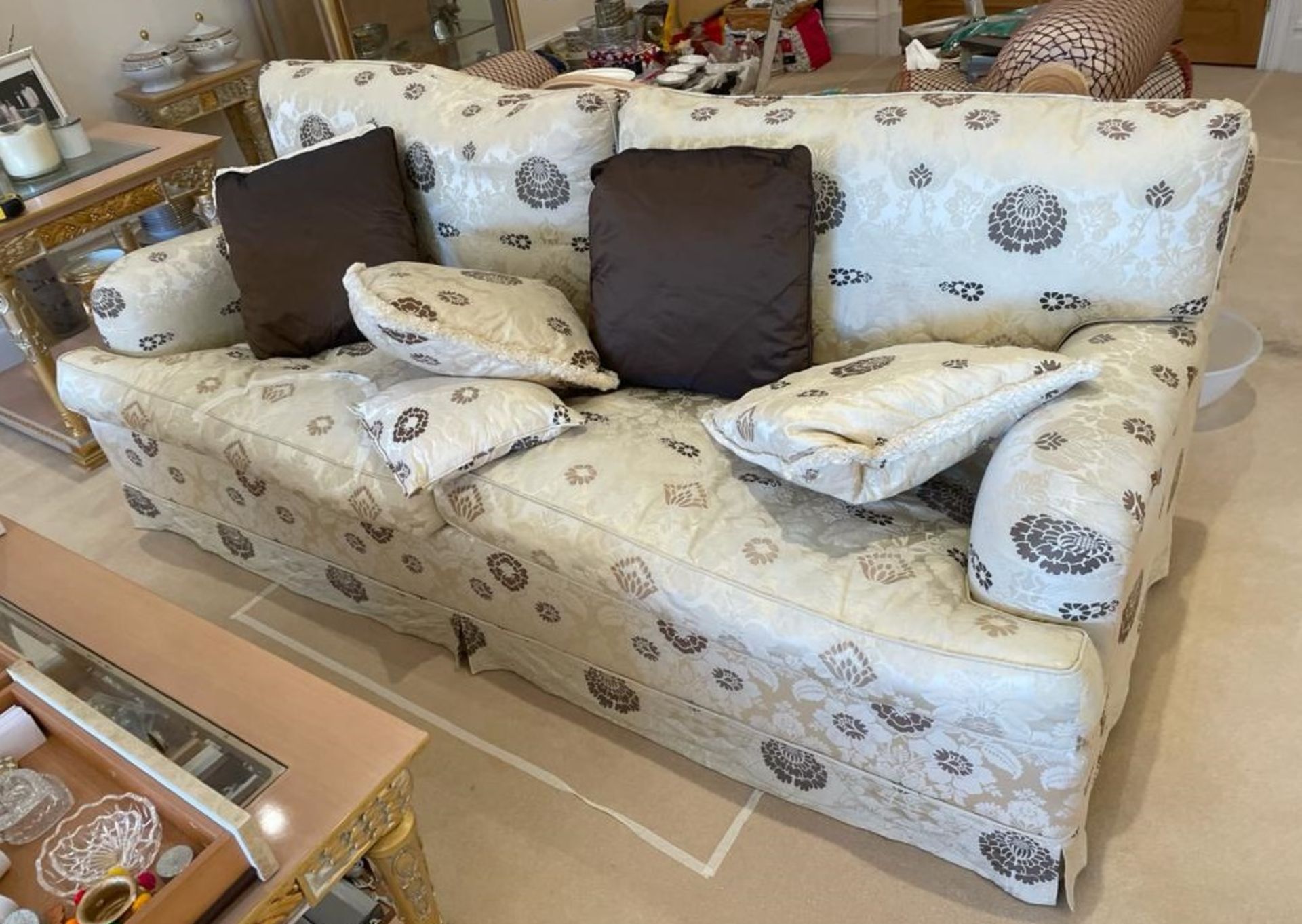 1 x Voluptuous Two Seater Sofa With Removable Bespoke Fabric Covers and Scatter Cushions - NO VAT ON