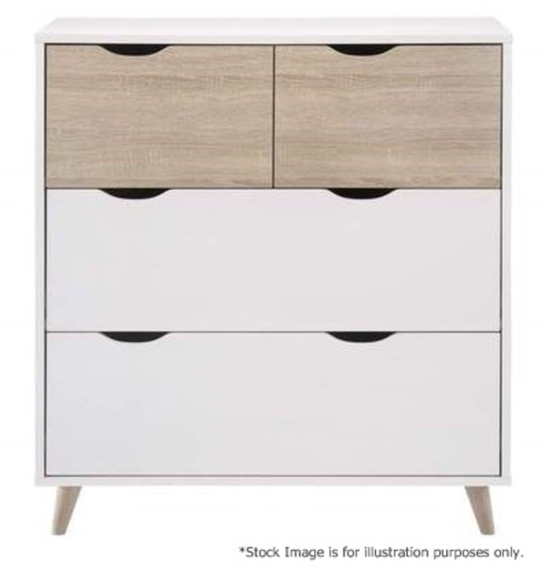1 x 'Stockholm' Scandinavian Style Chest Of Drawers - Dimensions: 82 x 90 x 39cm - Brand New Boxed - Image 2 of 5