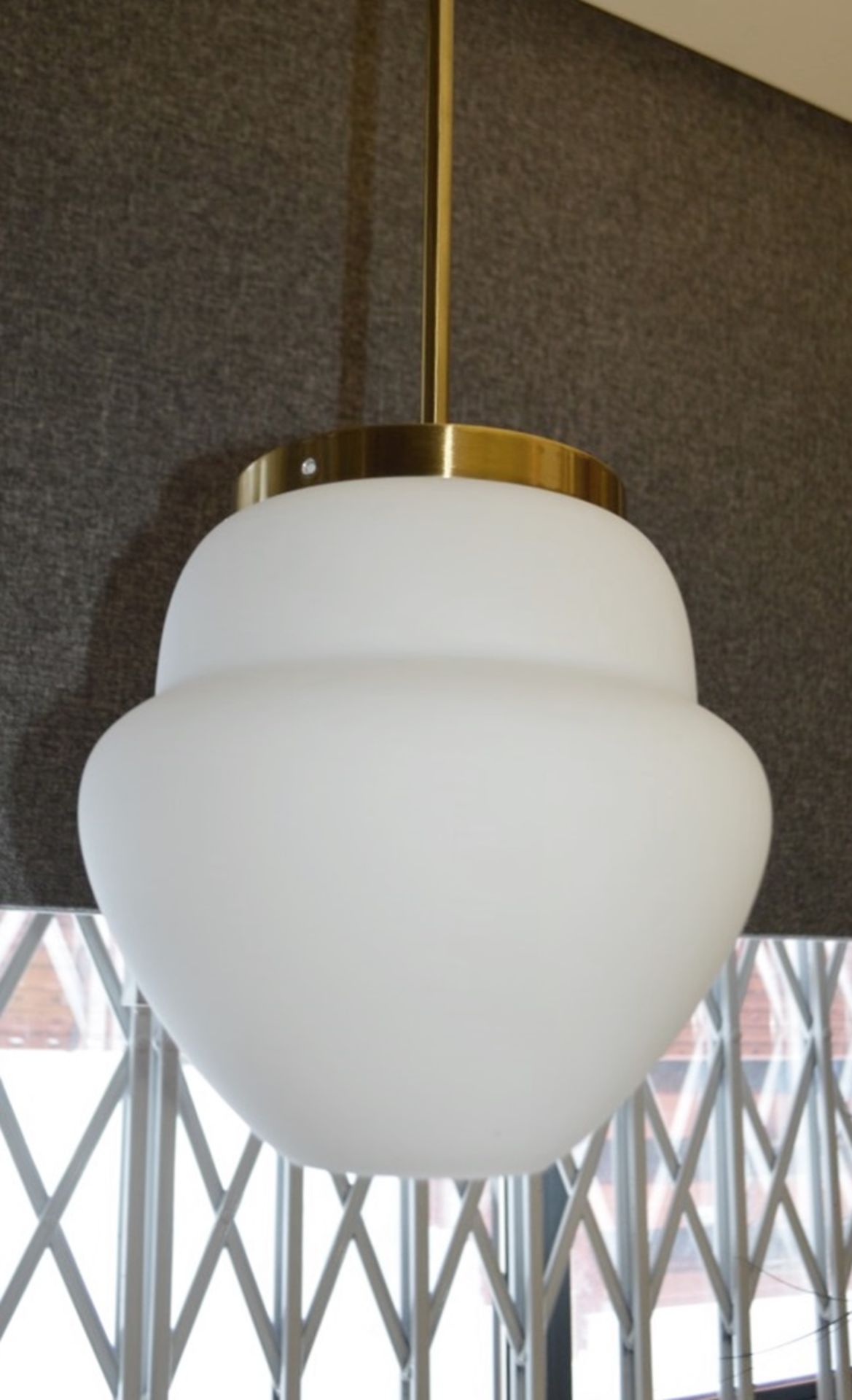 1 x CHELSOM Ceiling Light In A Polished Brass Finish With An Opal Glass Shade - Unused Boxed Stock - - Image 7 of 7