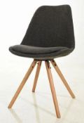 Set of 4 x 'TURNER' Contemporary Scandinavian-style Upholstered Dining Chairs in Grey - Mid