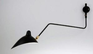 1 x 'Black Orchid' Serge Mouille-Inspired 1-Sconce Wall Light In Black, With Rotating Arm And