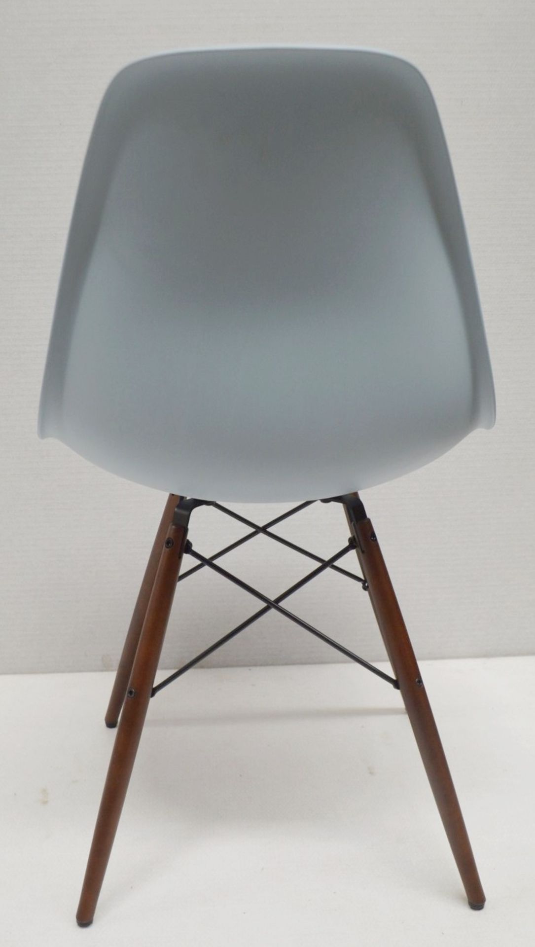 Set Of 4 x VITRA Eames DSW Designer Side Chairs With Upholsted Seats And Maple Bases In A Dark Stain - Image 8 of 11