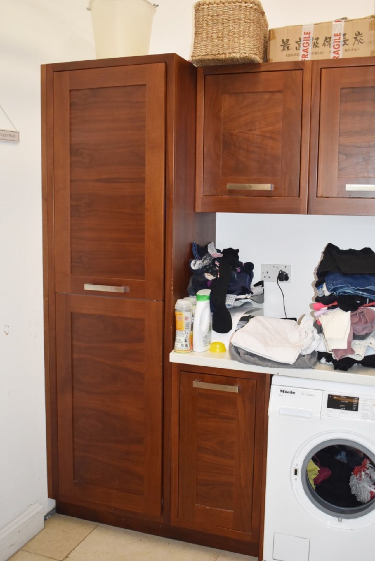 1 x Bespoke Kitchen Utility Room Featuring Solid Walnut Doors With Brushed Chrome Handles - NO VAT! - Image 6 of 11