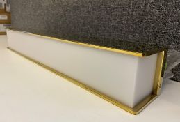 1 x Rectangular Polished Brass Wall Light - 55cm Height x 8 depth x 8cm width