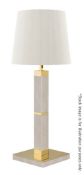 1 x FRATO 'HOBART' Luxury Desk Lamp With Brushed Brass Details And A Double-Silk Covered Shade -