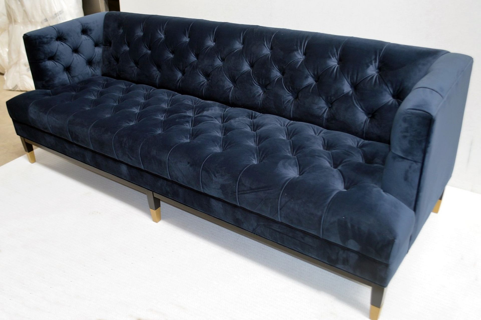 1 x EICHHOLTZ 'Castelle' 2.3 Metre Long Sofa Upholstered In Midnight Blue Velvet - RRP £3,320 - Image 7 of 10