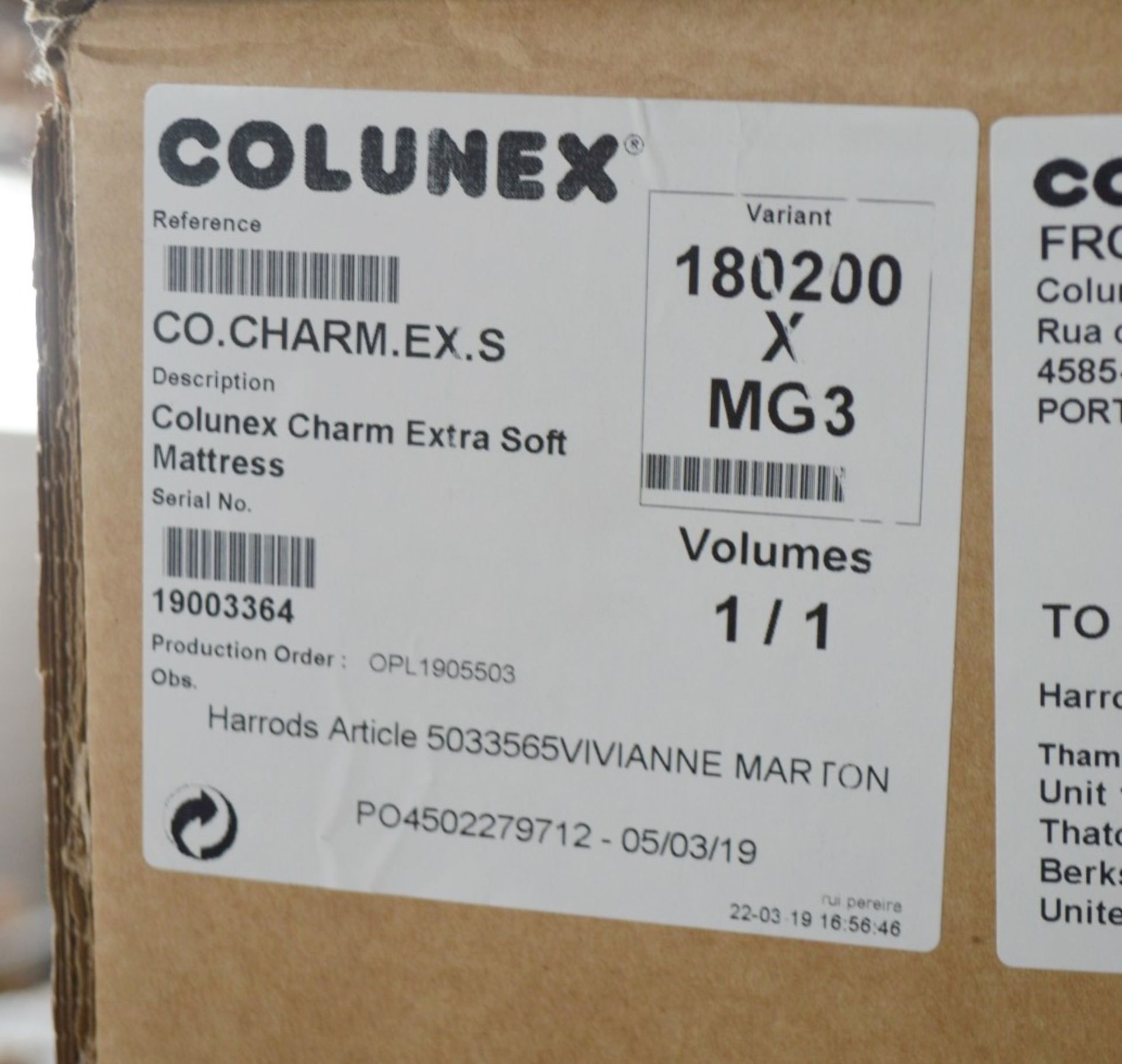 1 x COLUNEX 'Charm Extra' Super Kingsize Mattress - Soft Firmness - 180x200cm - Original RRP £3,334 - Image 6 of 8