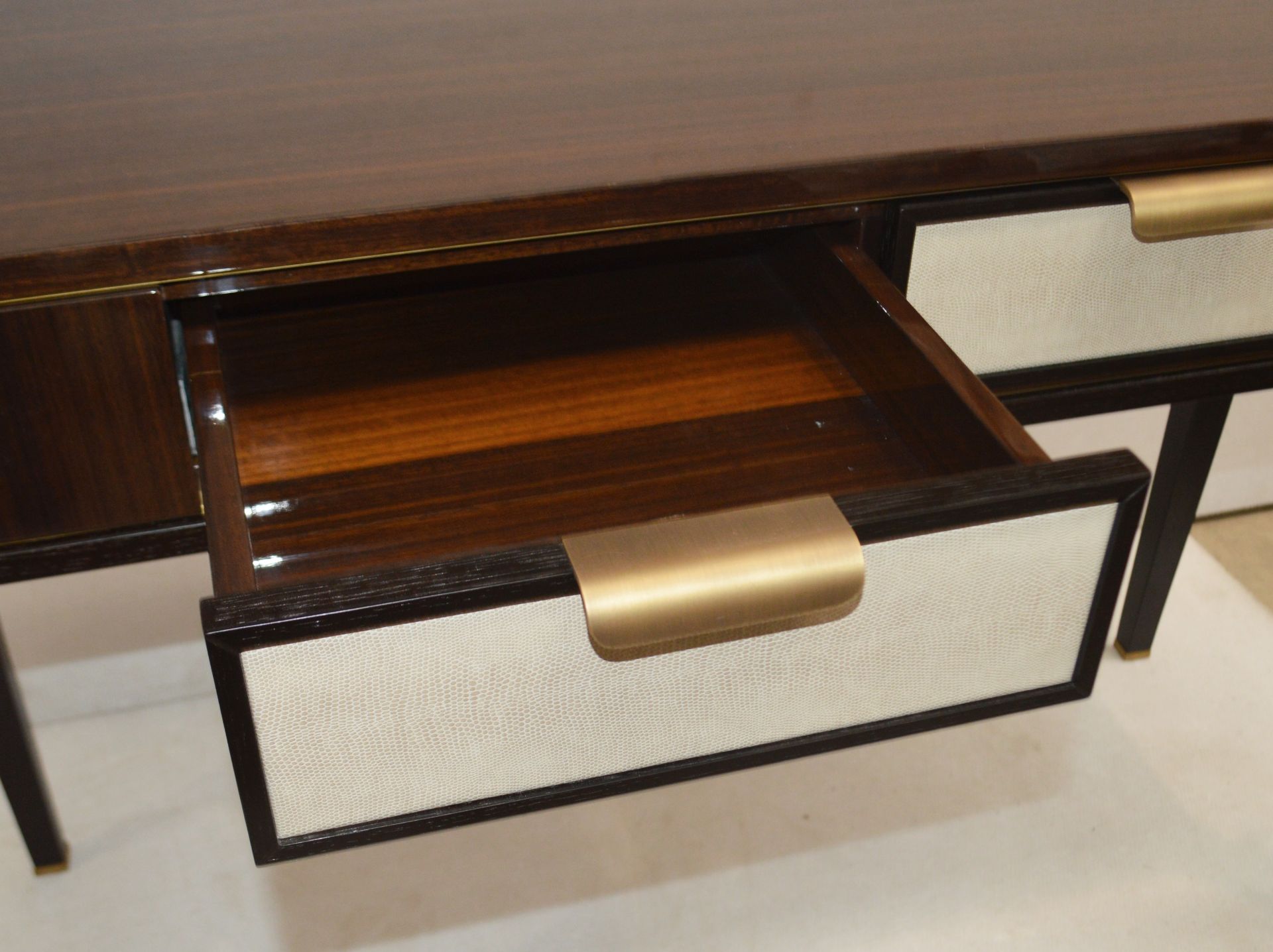 1 x FRATO 'Mandalay' Luxury Designer 2-Drawer Dressing Table In Dark Brown - Original RRP £4,300 - Image 12 of 13