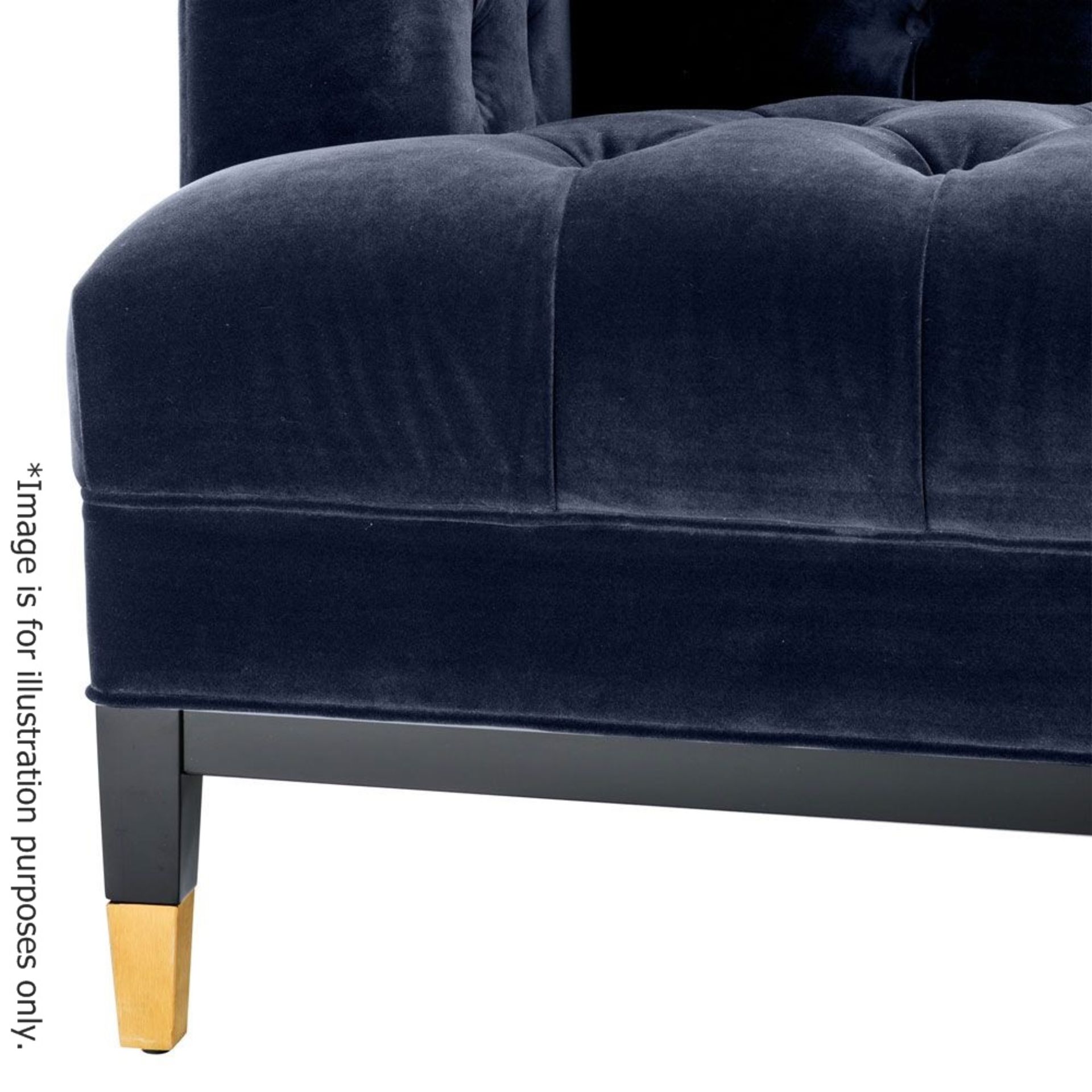 1 x EICHHOLTZ 'Castelle' 2.3 Metre Long Sofa Upholstered In Midnight Blue Velvet - RRP £3,320 - Image 2 of 10