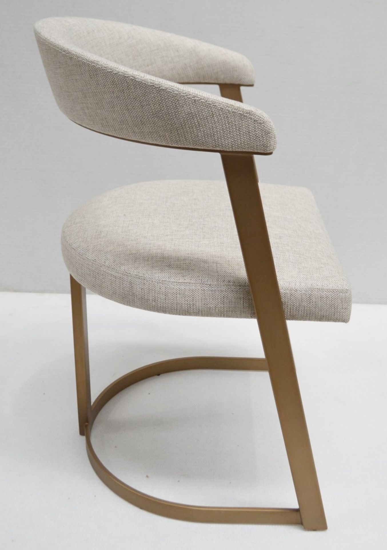 1 x EICHHOLTZ 'Dexter' Upholstered Brass Chair - In A Loki Natural Upholstery - Ref: 5836364/JUN21 - - Image 5 of 16