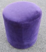 1 x Upholstered Stool In A Purple Velvety Fabric - Preowned, From An Exclusive Property -