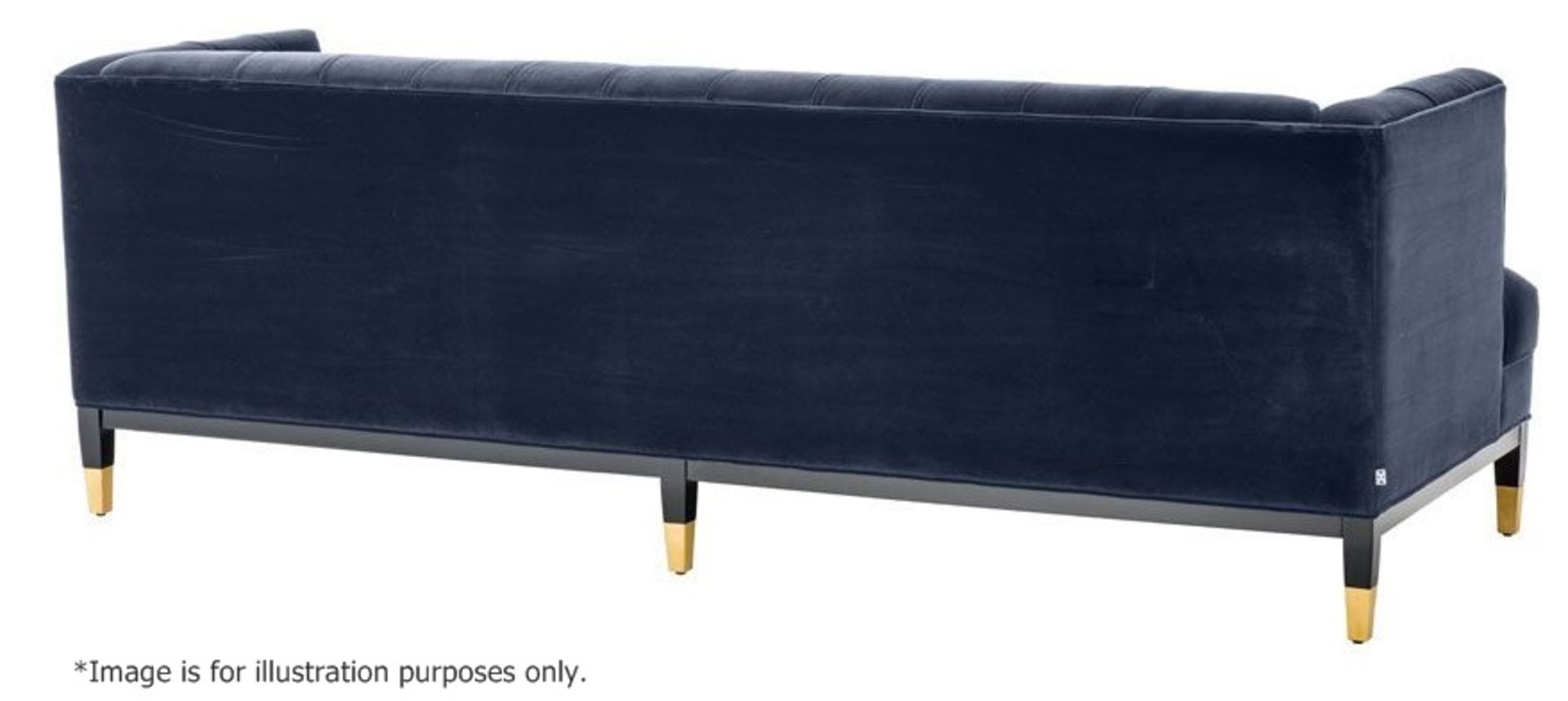 1 x EICHHOLTZ 'Castelle' 2.3 Metre Long Sofa Upholstered In Midnight Blue Velvet - RRP £3,320 - Image 5 of 10