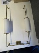 1 x Chelsom Polished Brass Wall Light (height 95cm x width 58cm x 15cm depth) with Double smoke gla