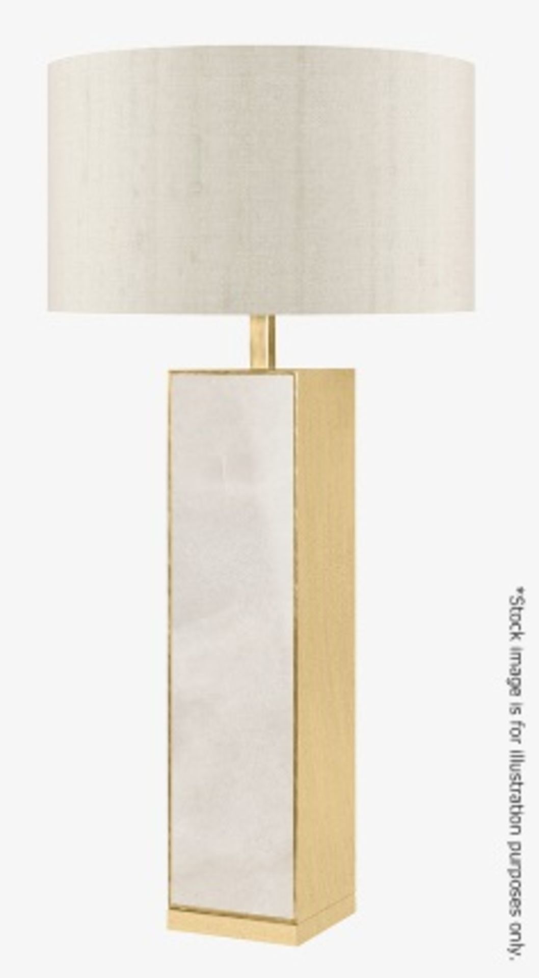 1 x FRATO BIARRITZ Luxury Table Lamp With A Variegated Stone & Brass Base - RRP £1,544