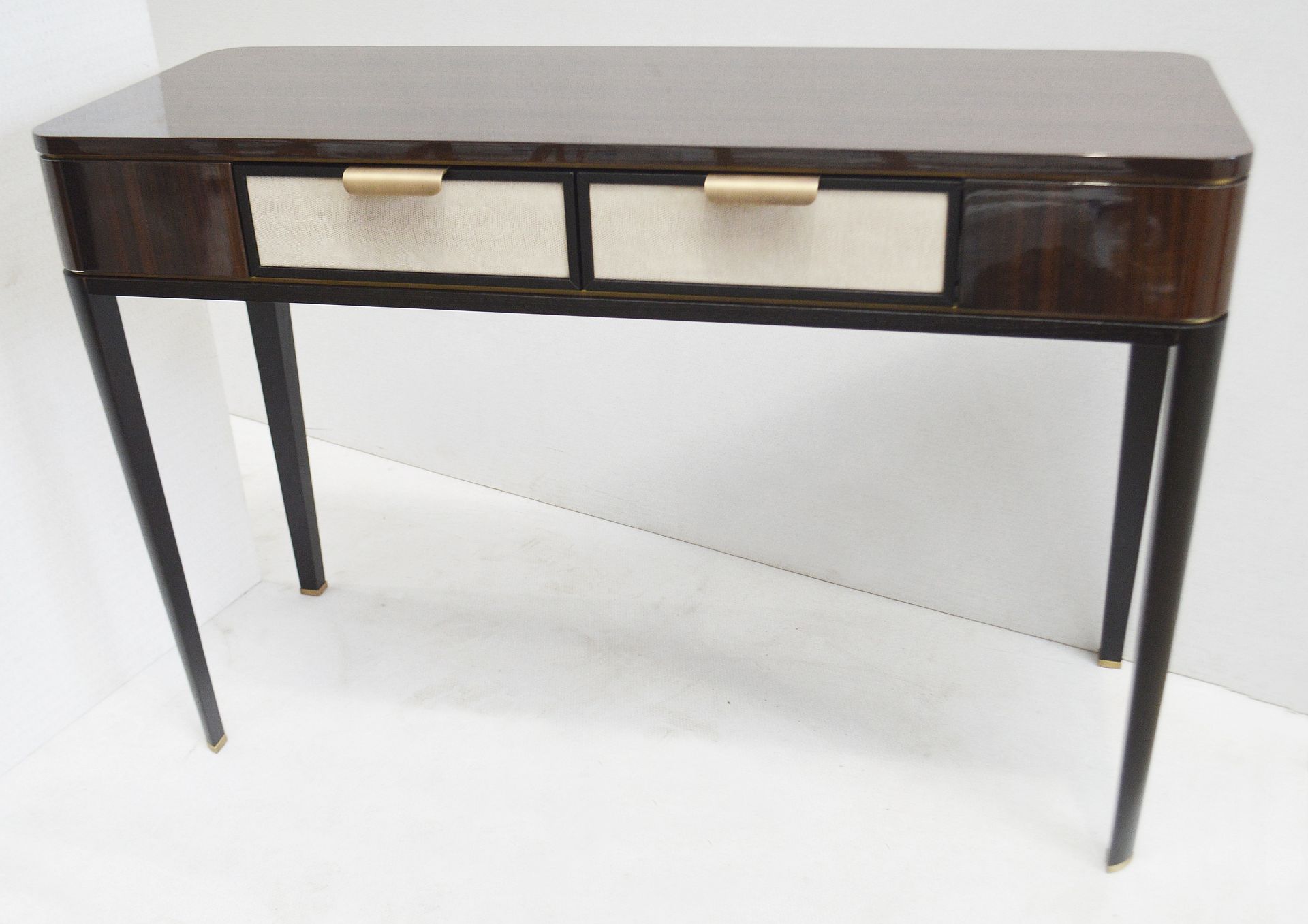 1 x FRATO 'Mandalay' Luxury Designer 2-Drawer Dressing Table In Dark Brown - Original RRP £4,300 - Image 5 of 13