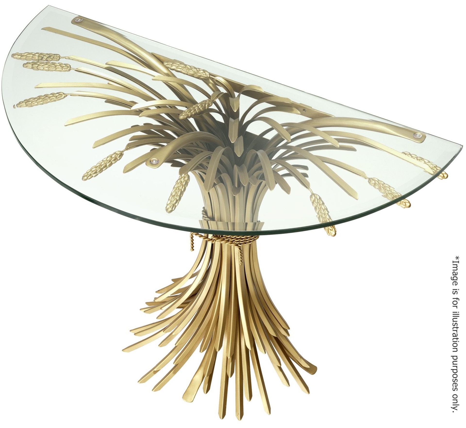 1 x EICHHOLTZ 'Bonheur' Glass-topped Iron Console Table With An Antique Gold Finish - RRP £1,585 - Image 2 of 9