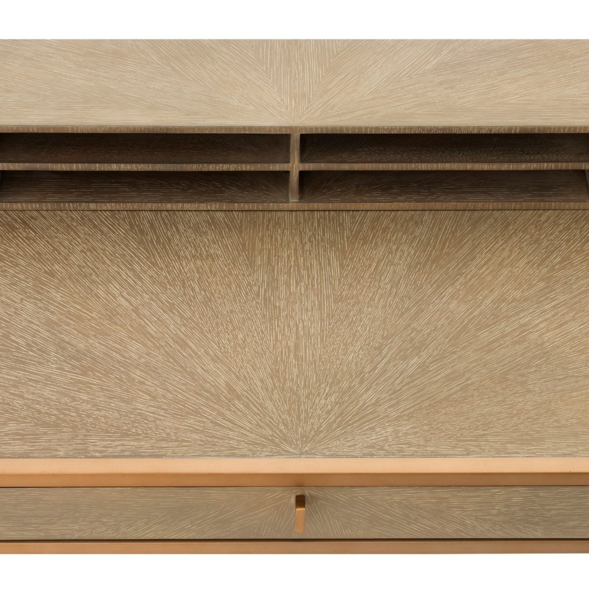 1 x EICHHOLTZ 'Highland' Designer Desk With Washed Oak And Brushed Brass Finishes - RRP £3,519 - Image 6 of 13