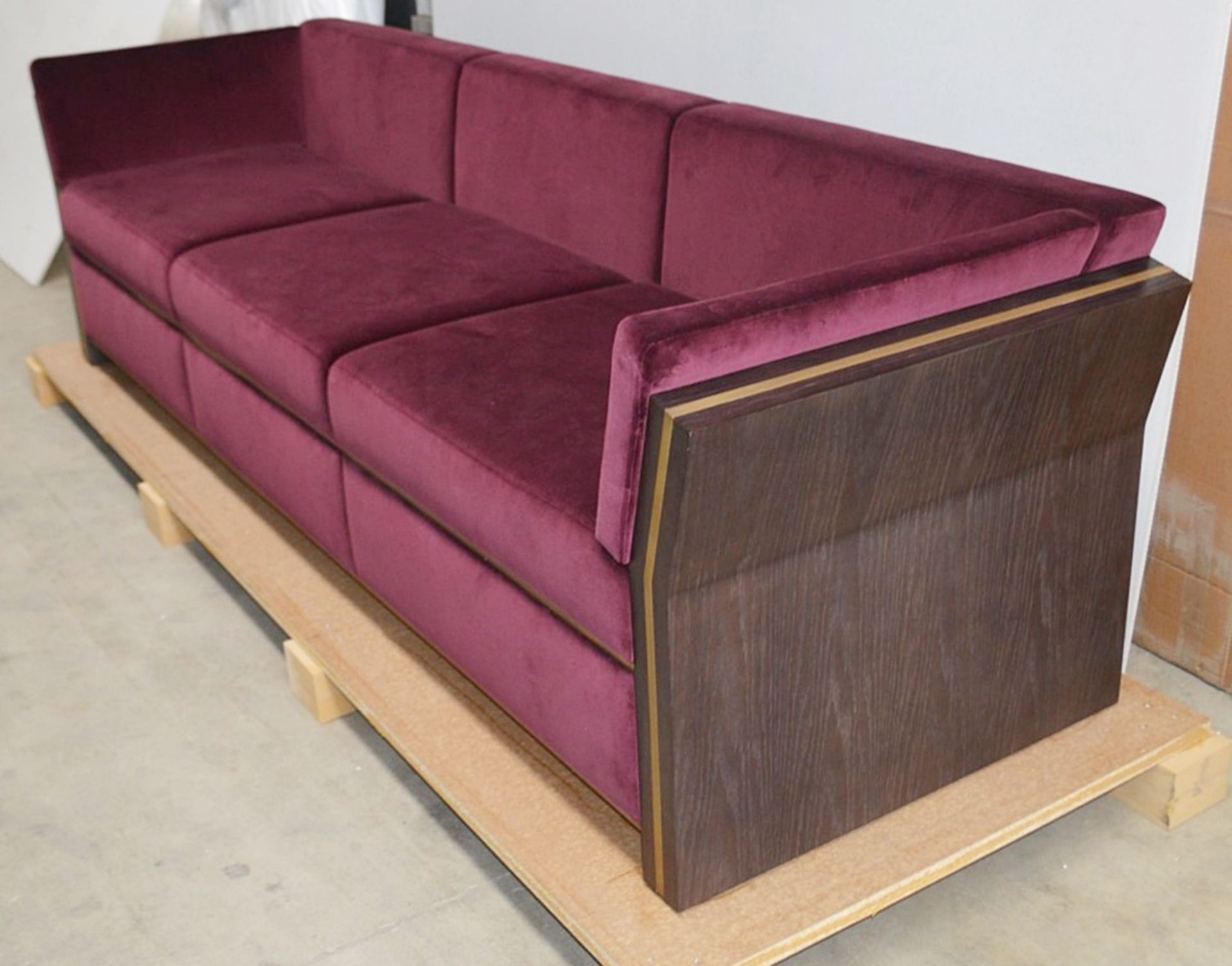 1 x FRATO 'Udaipur' 3 Seater Sofa With Custom Burgundy Velvet Upholstery - Original RRP £8,040 - Image 3 of 8