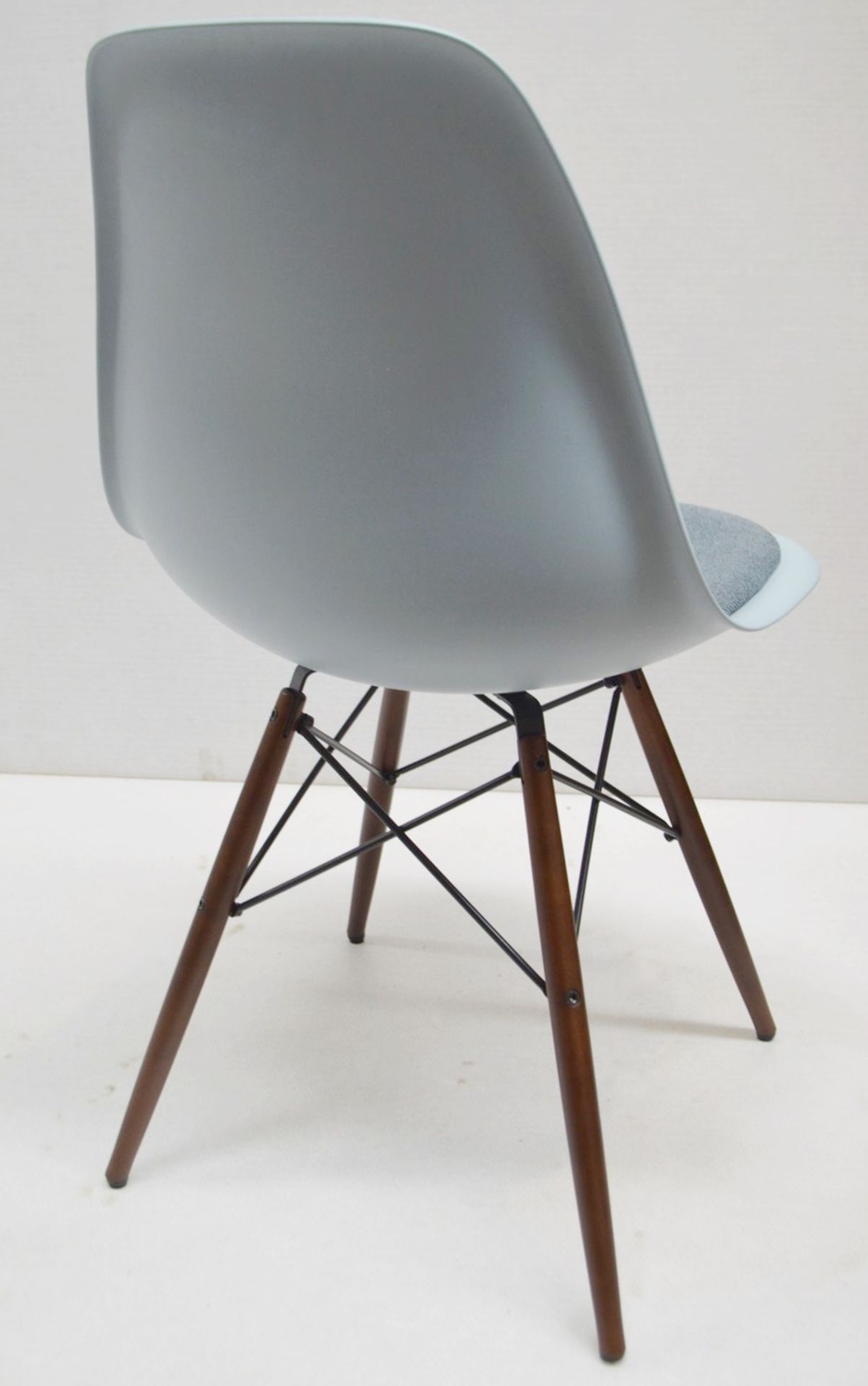 1 x VITRA Eames DSW Designer Chair With Upholsted Seat And Maple Base In A Dark Stain - Image 8 of 9