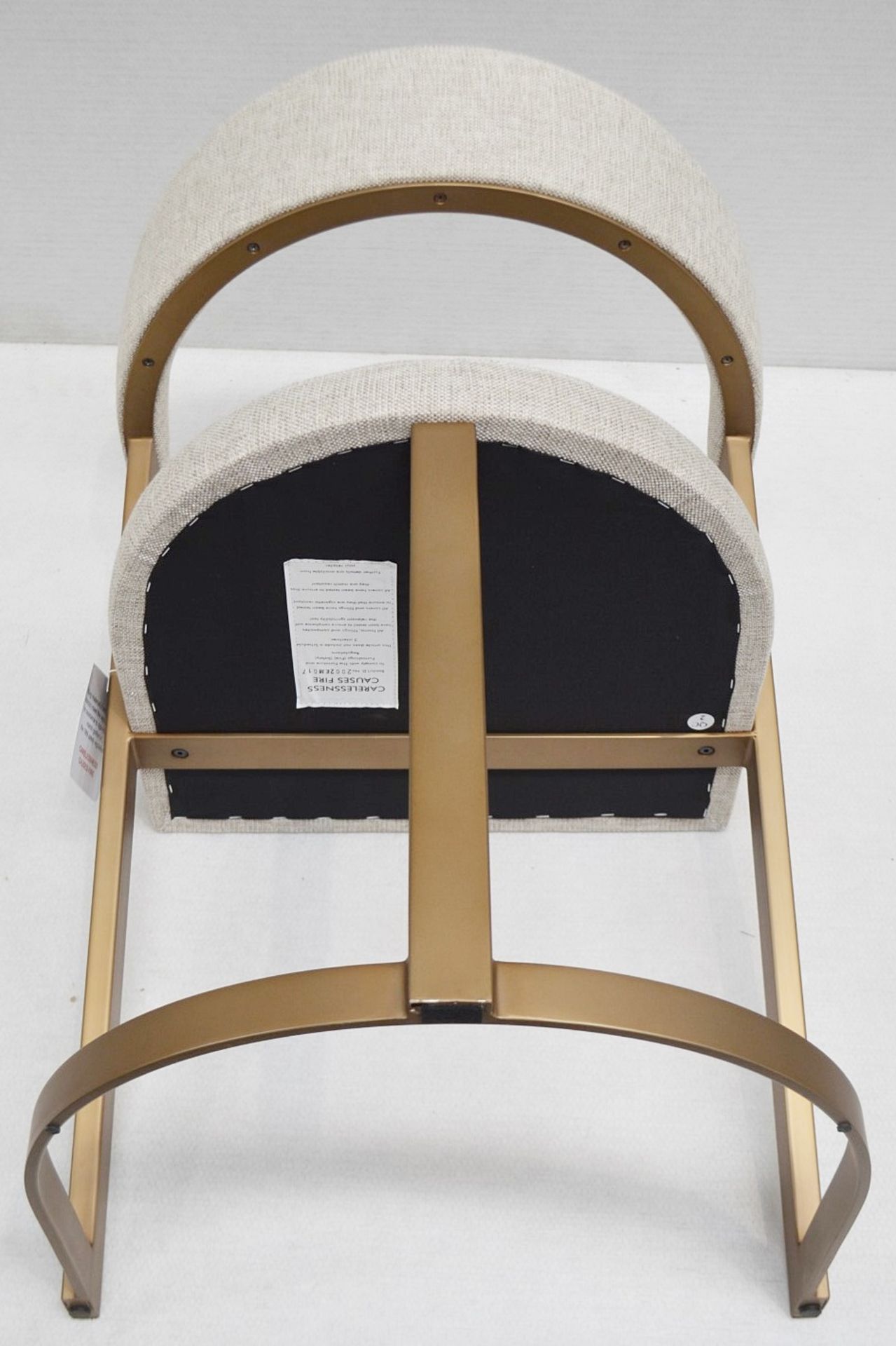 1 x EICHHOLTZ 'Dexter' Upholstered Brass Chair - In A Loki Natural Upholstery - Ref: 5836364/JUN21 - - Image 7 of 16