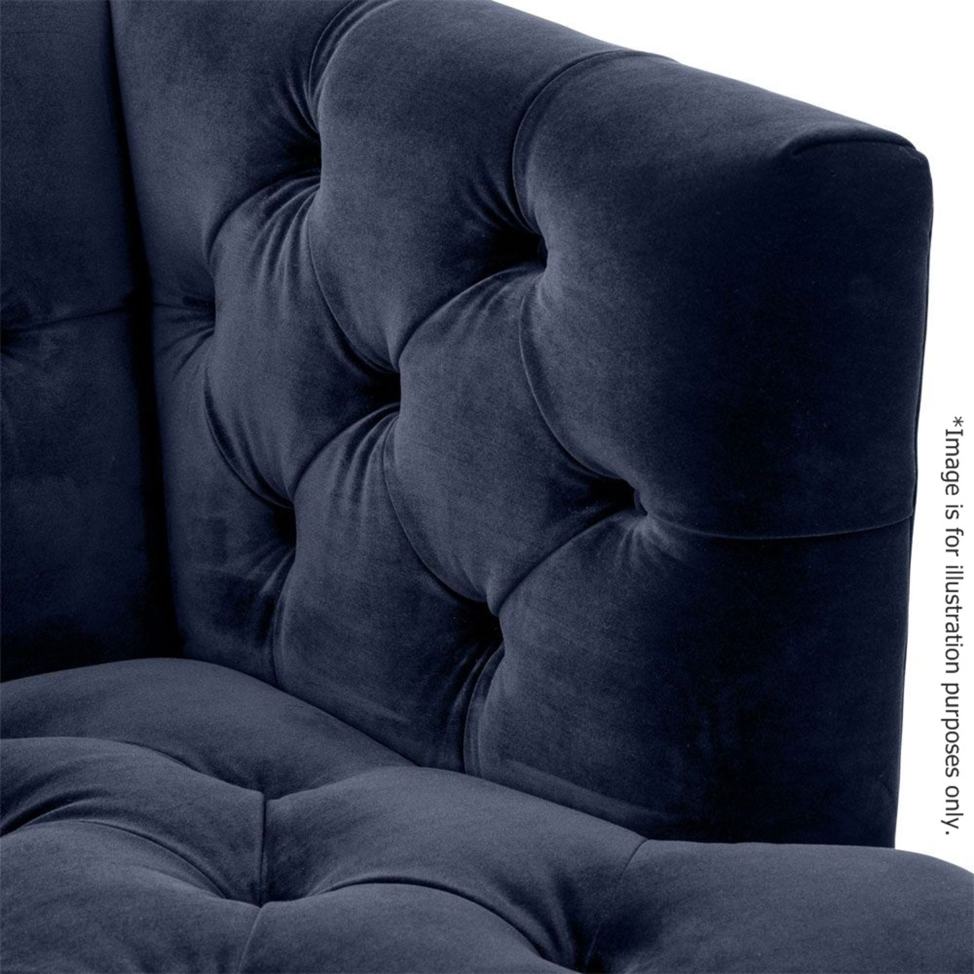 1 x EICHHOLTZ 'Castelle' 2.3 Metre Long Sofa Upholstered In Midnight Blue Velvet - RRP £3,320 - Image 3 of 10