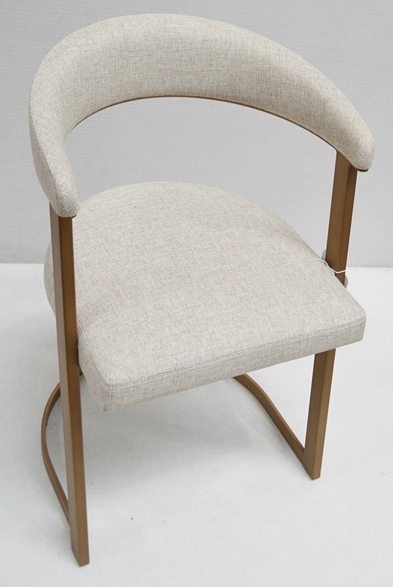1 x EICHHOLTZ 'Dexter' Upholstered Brass Chair - In A Loki Natural Upholstery - Ref: 5836364/JUN21 - - Image 4 of 16