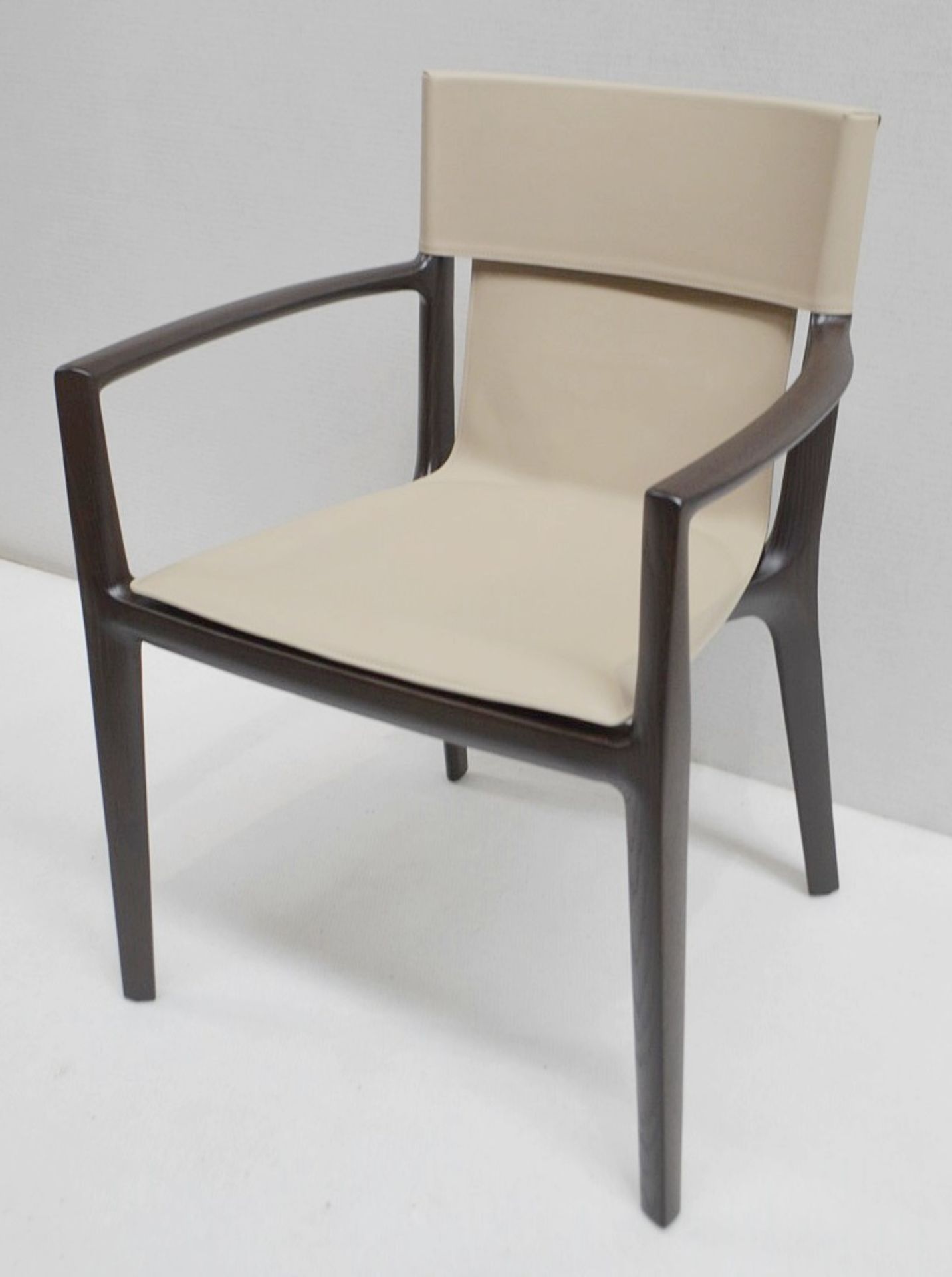 A Pair Of POLTRONA FRAU 'Isadora' Chairs With Arms Upholstered In Beige Saddle Leather - RRP £4,200 - Image 2 of 16