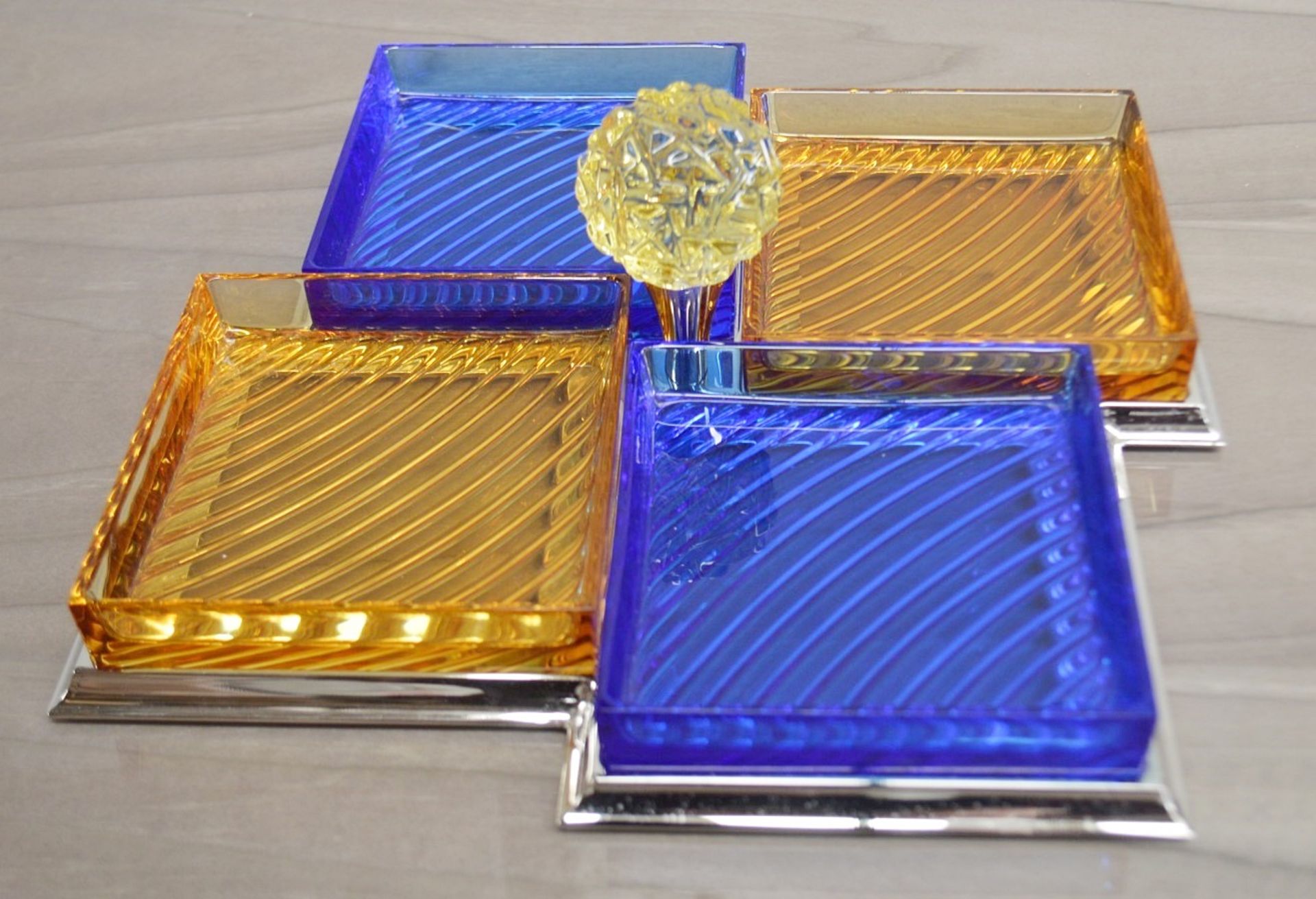 1 x BALDI 'Home Jewels' Italian Hand-crafted Artisan Glass Serving Dish - Original RRP £2.665.00