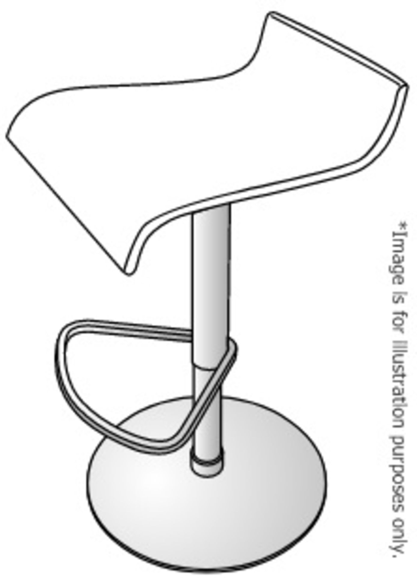 1 x LIGNE ROSET PAM Designer Bar Stool In White 'Synderme' Leather With a Chromed Metal Base - Image 2 of 7