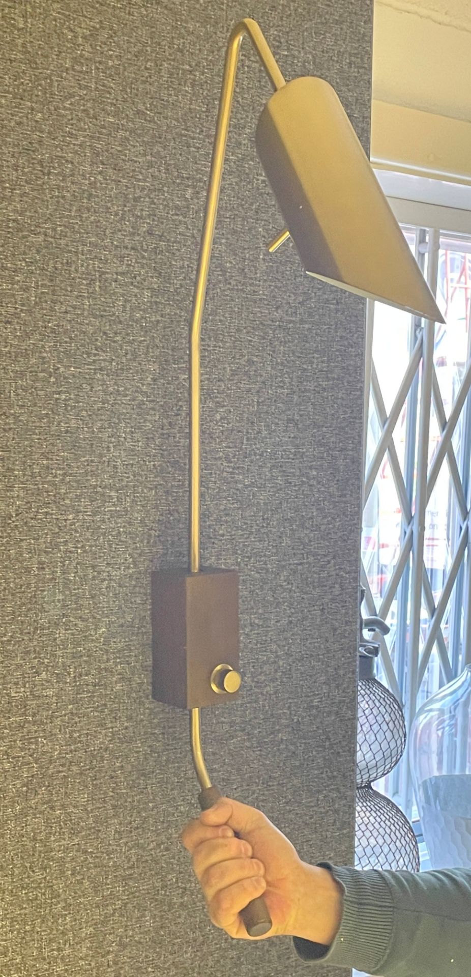 1 x Chelsom Brushed Brass and Wood Adjustable Wall Light Height 75cm - designed exclusively for one - Image 11 of 12