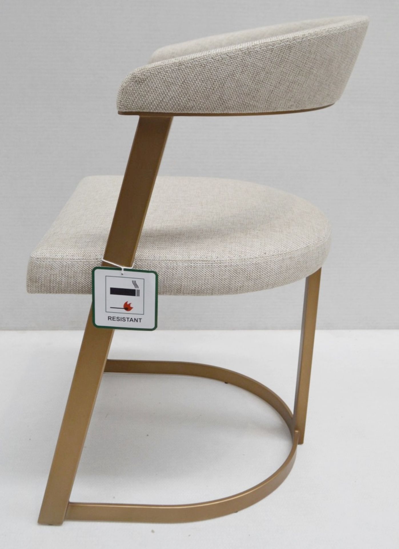 1 x EICHHOLTZ 'Dexter' Upholstered Brass Chair - In A Loki Natural Upholstery - Ref: 5836364/JUN21 - - Image 9 of 16