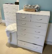 A Pair Of 7-Drawer Unit In White - Preowned, From An Exclusive Property - Dimensions: H108 x W74 x