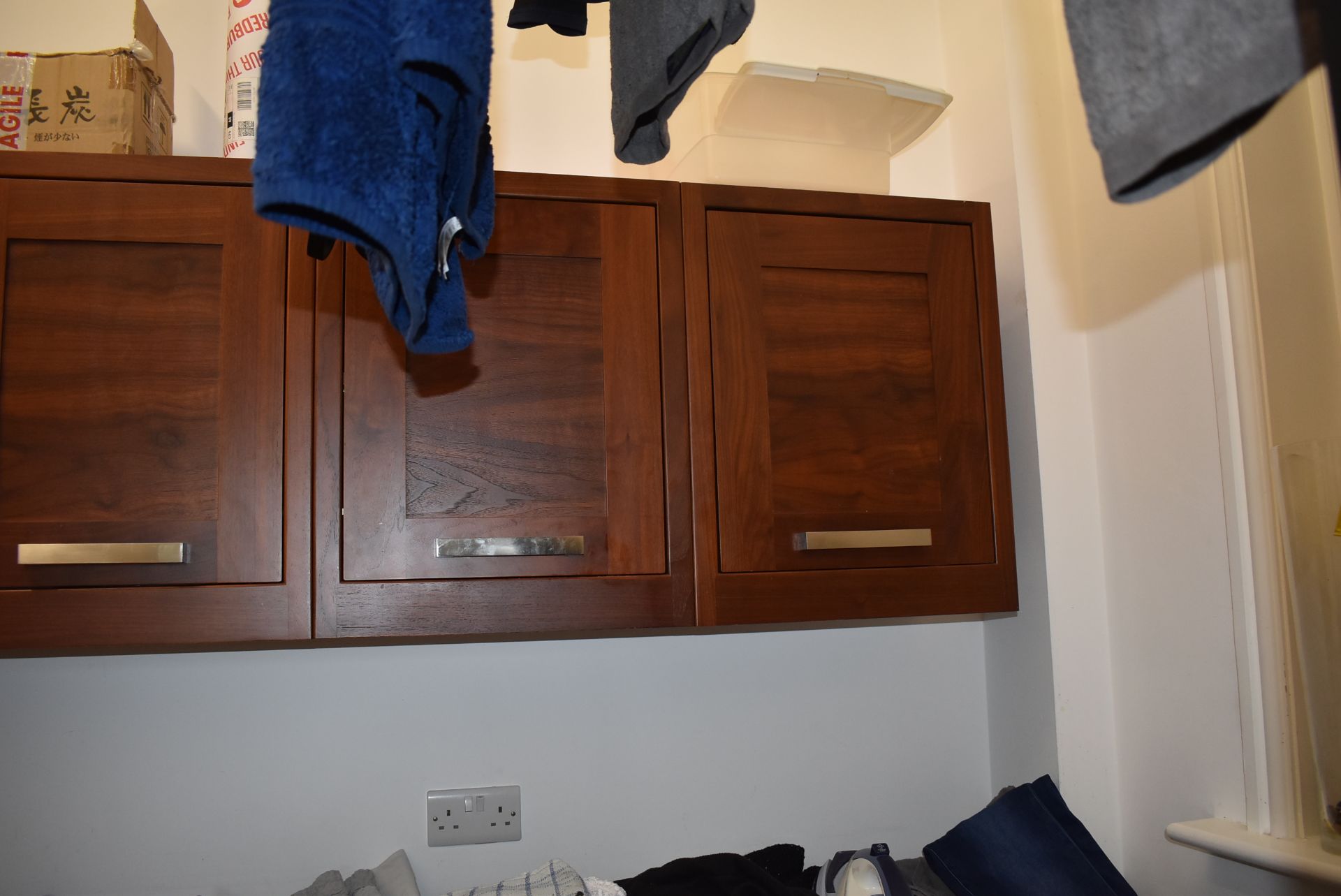 1 x Bespoke Kitchen Utility Room Featuring Solid Walnut Doors With Brushed Chrome Handles - NO VAT! - Image 8 of 11