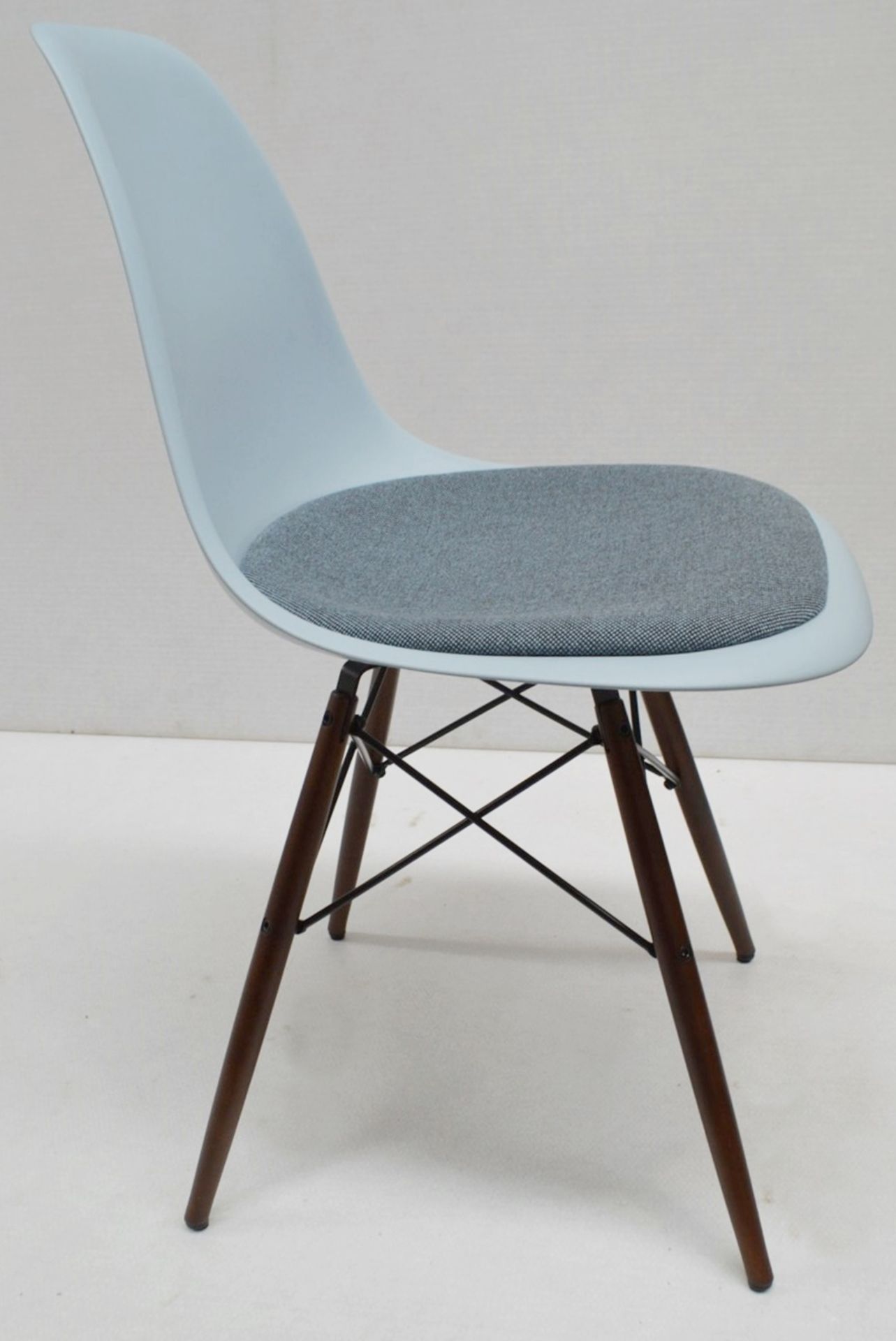 1 x VITRA Eames DSW Designer Chair With Upholsted Seat And Maple Base In A Dark Stain - Image 4 of 9