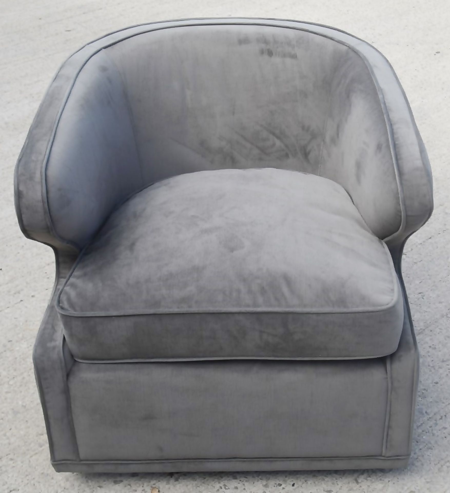 1 x EICHHOLTZ 'Dorset' Velvet Upholstered Chair In Granite Grey With Swivel Base - RRP £1,189 - Image 10 of 13