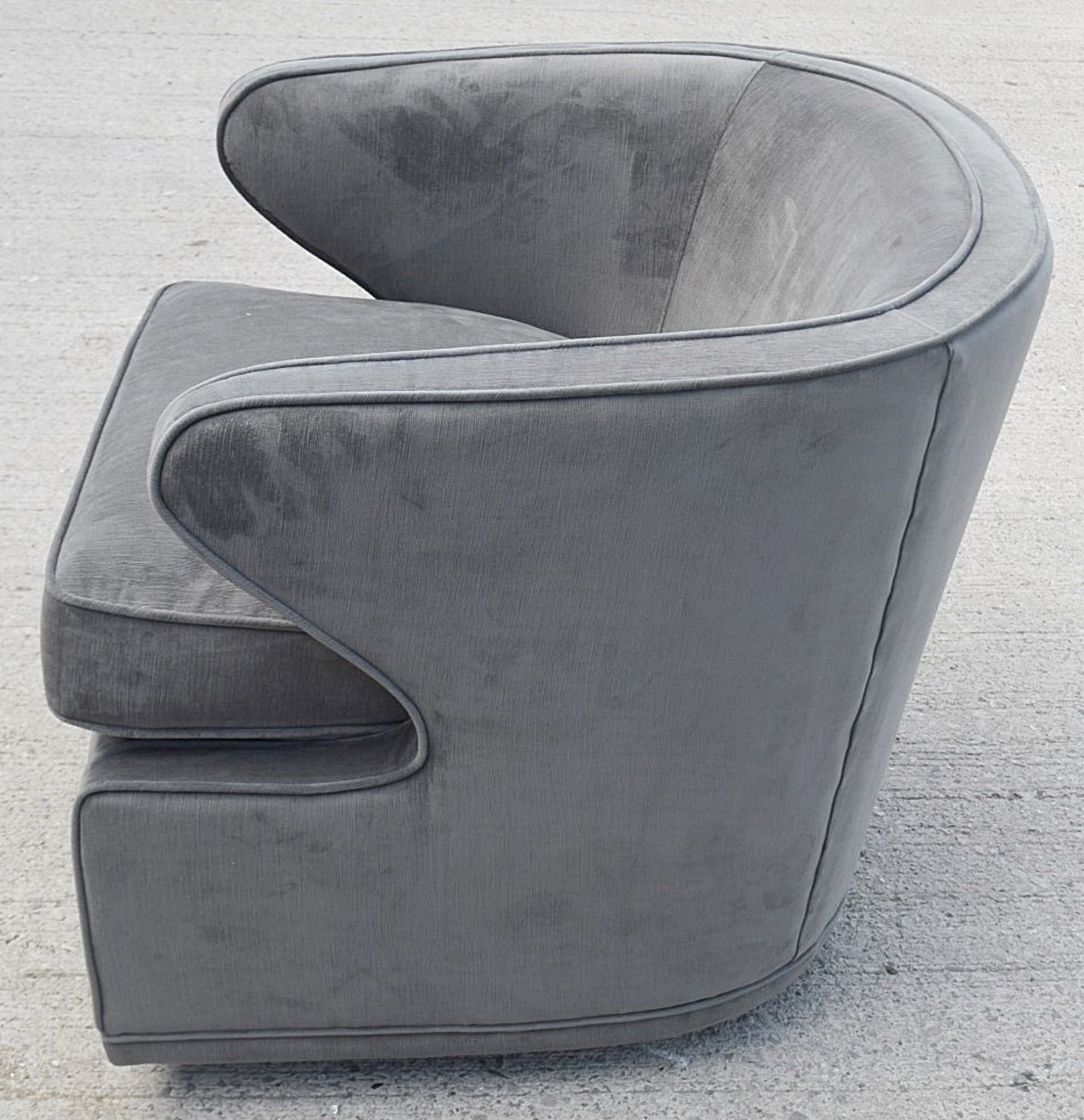 1 x EICHHOLTZ 'Dorset' Velvet Upholstered Chair In Granite Grey With Swivel Base - RRP £1,189 - Image 7 of 13