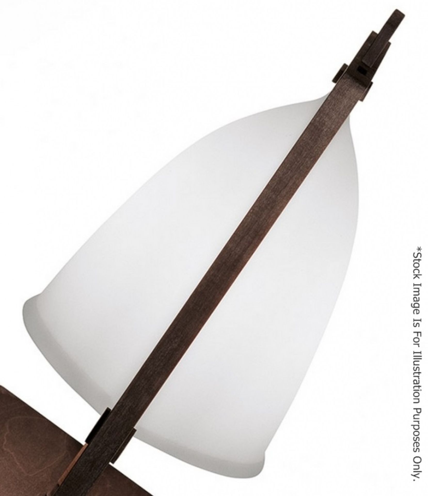 1 x GIORGETTI 'Nao' Designer Table Lamp In Solid Polished Maple And Oven Glazed Glass - - Image 6 of 9