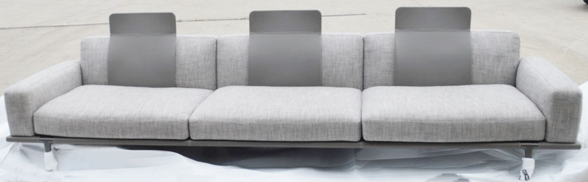 1 x POLTRONA FRAU Large 3.5 Metre Italian 3-Seat Sofa With Saddle Leather Back Rests - RRP £10,680 - Image 8 of 20