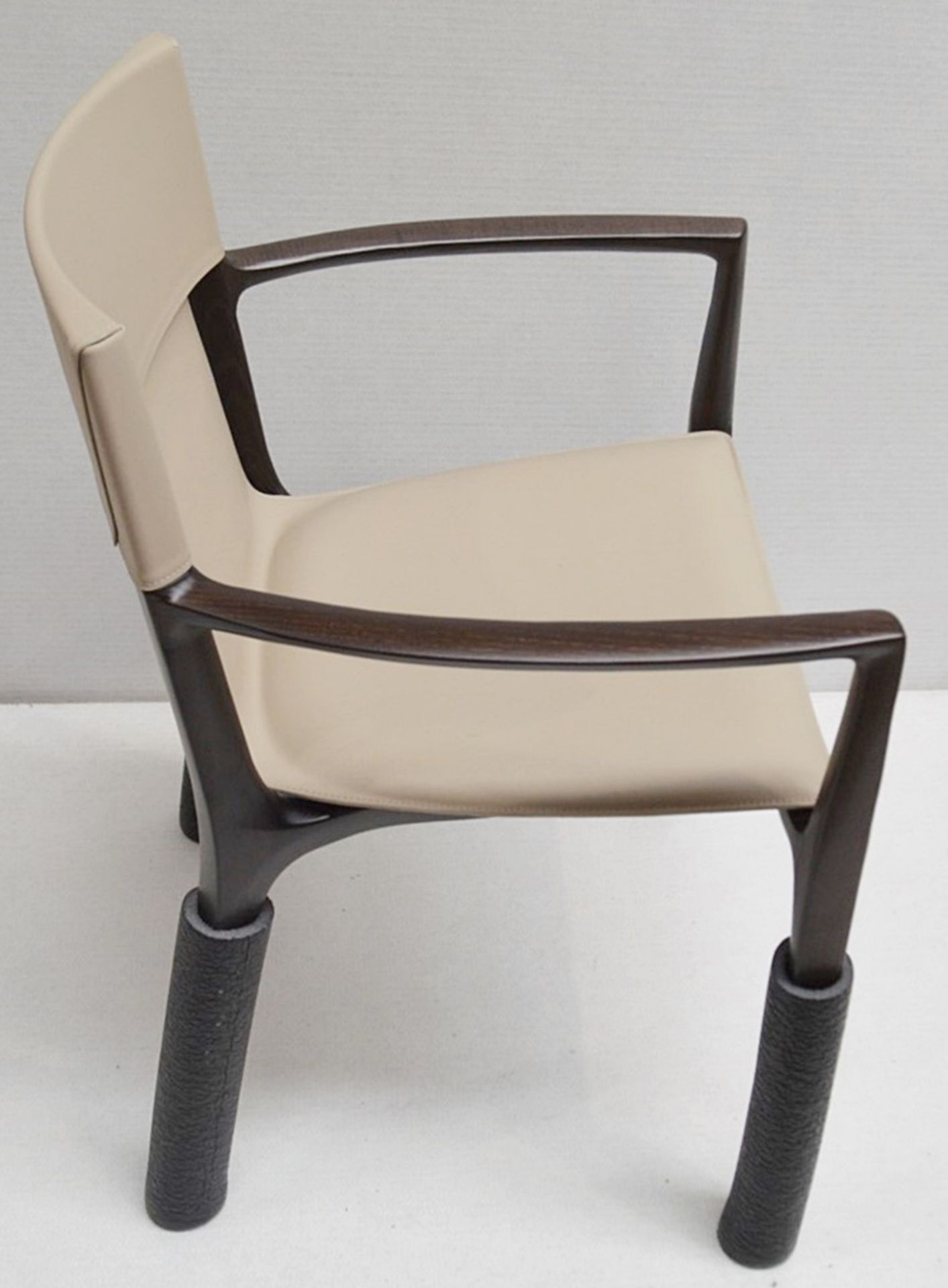 A Pair Of POLTRONA FRAU 'Isadora' Chairs With Arms Upholstered In Beige Saddle Leather - RRP £4,200 - Image 4 of 16