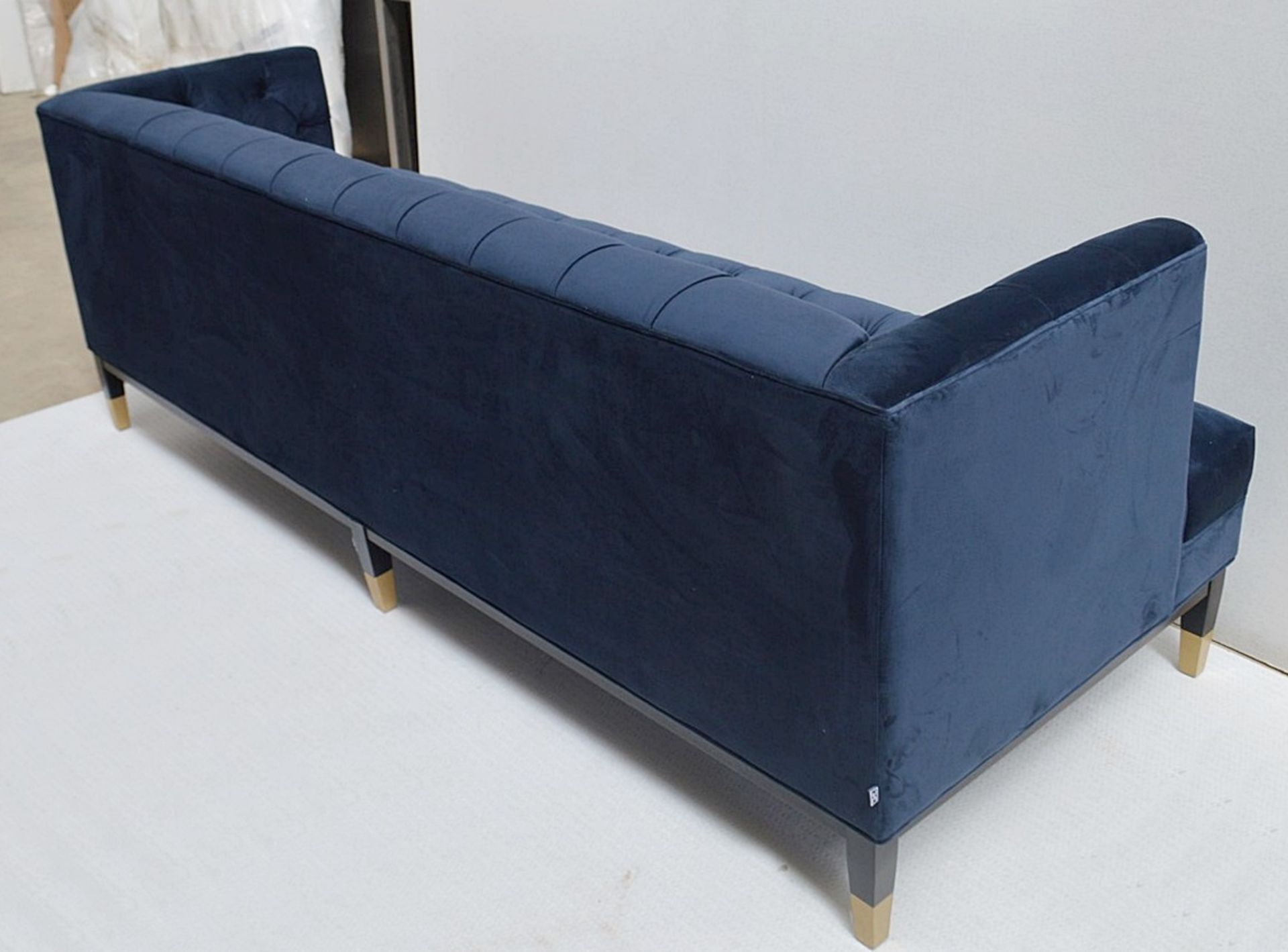 1 x EICHHOLTZ 'Castelle' 2.3 Metre Long Sofa Upholstered In Midnight Blue Velvet - RRP £3,320 - Image 9 of 10